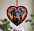 Doberman Stained Glass Effect Heart Suncatcher